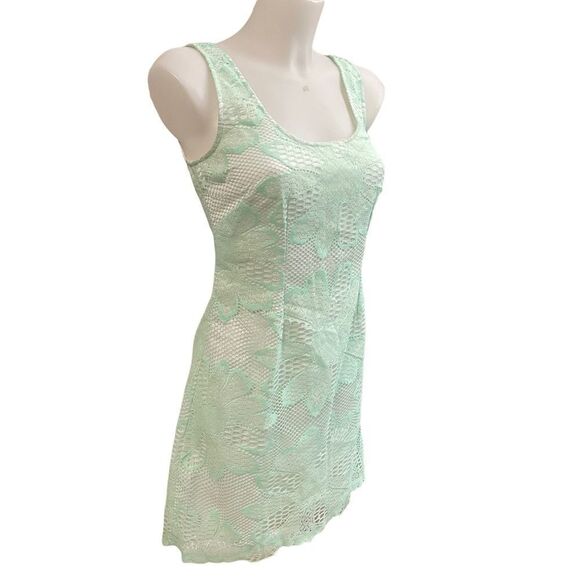 Lilly Pulitzer Lonnie Iridescent Daisy Lace Mini Dress Seafoam Green lined sze 0 - Picture 4 of 13